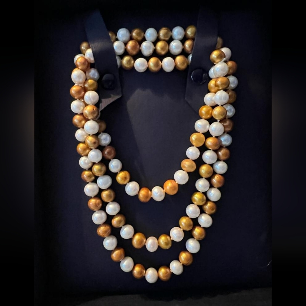 Jean-Perre three strand pearl necklace